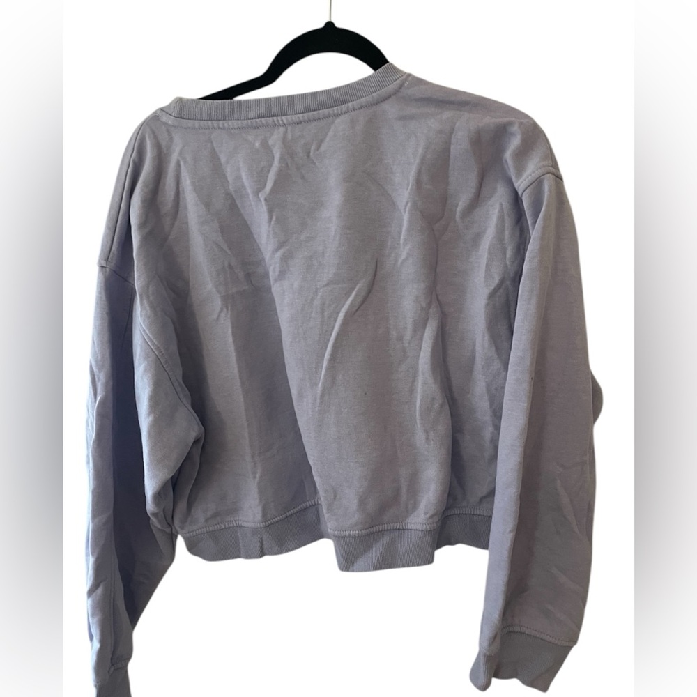 Zara Lavender Purple Cropped Sweatshirt - Picture 3 of 5